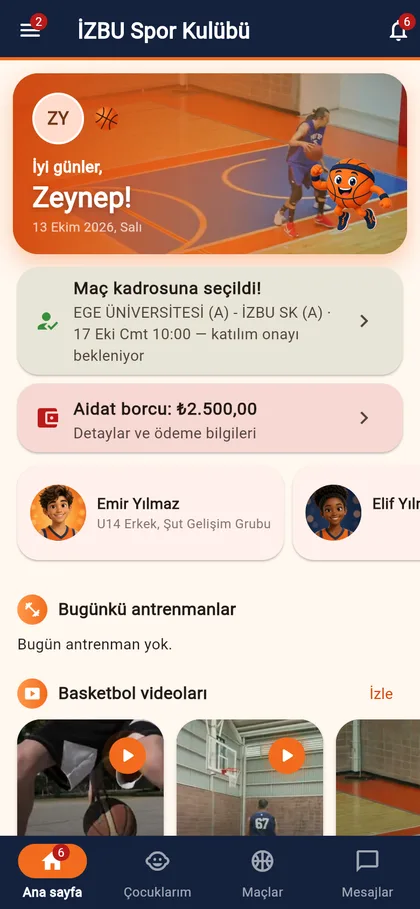 Ana sayfa: kadro daveti, aidat ve günün antrenmanı